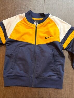 Nike Toddler Track Jacket Size 4 Navy Blue Yellow White Pacers Game Sz 4